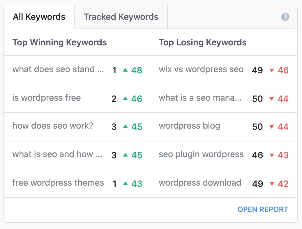 keyword overview report