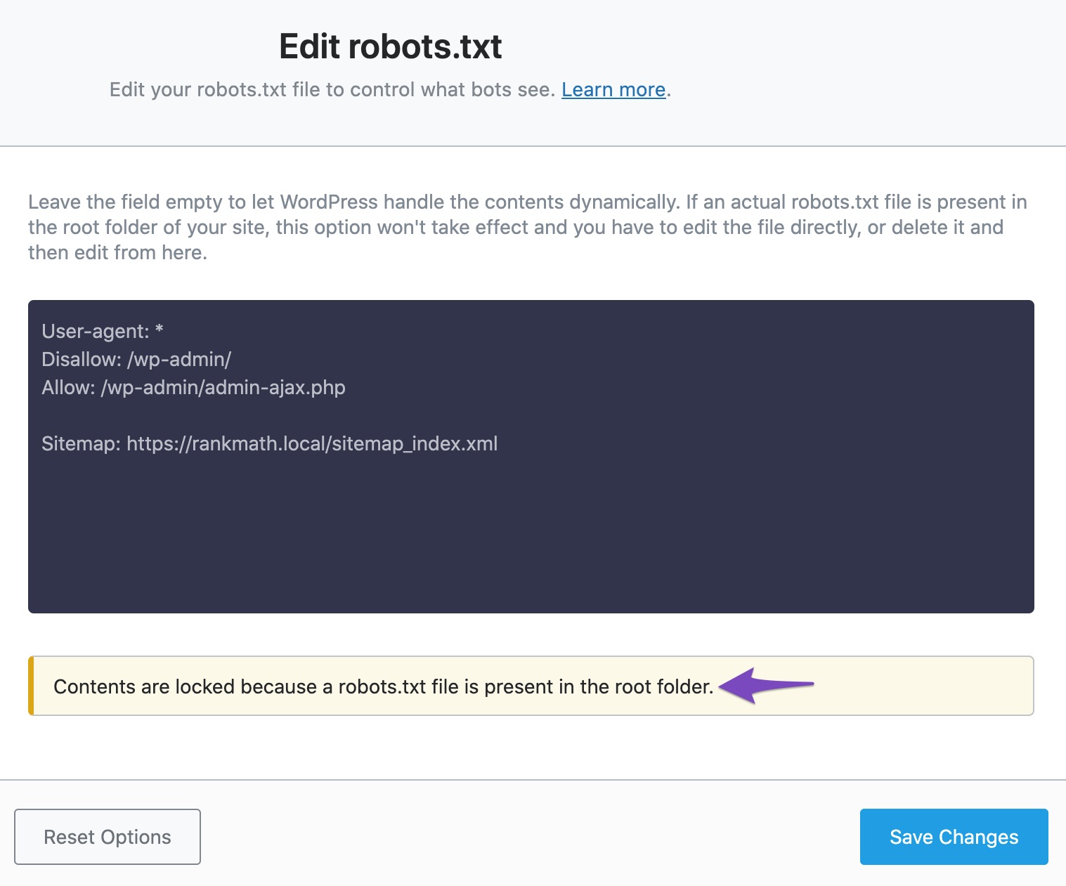 Robots.txt file in root folder