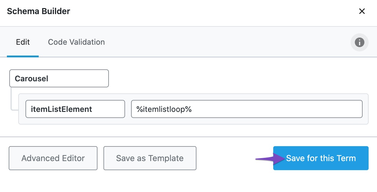 Save for this Term - Carousel Schema