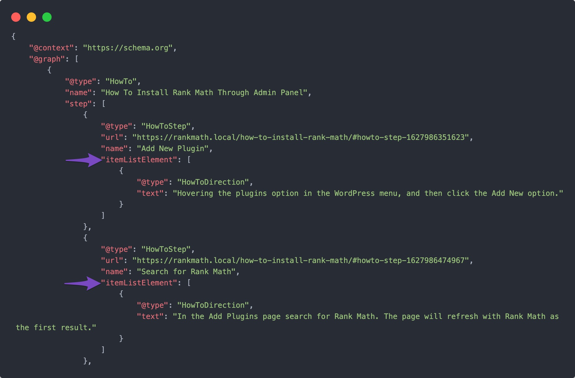 itemListElement in HowTo Schema