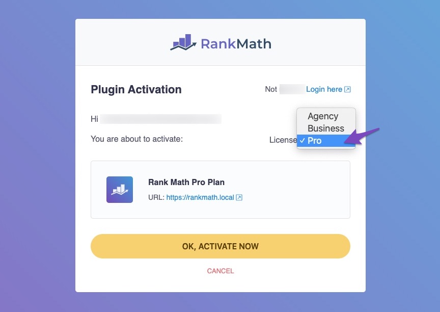 Activate Rank Math License