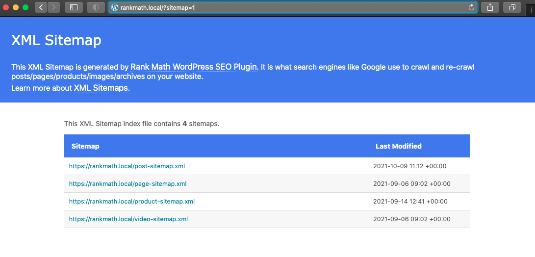 Check Sitemap generation in Rank Math