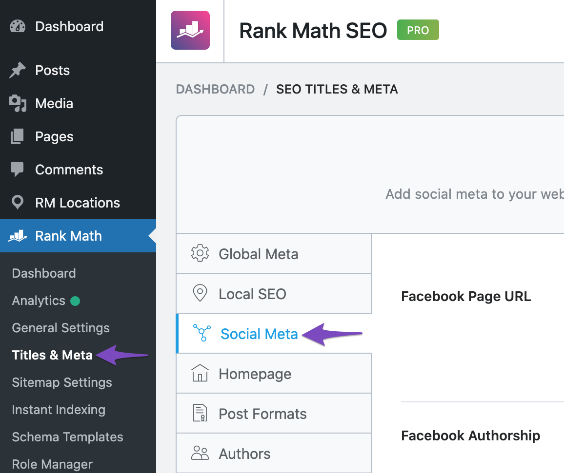 Rank Math Social Meta