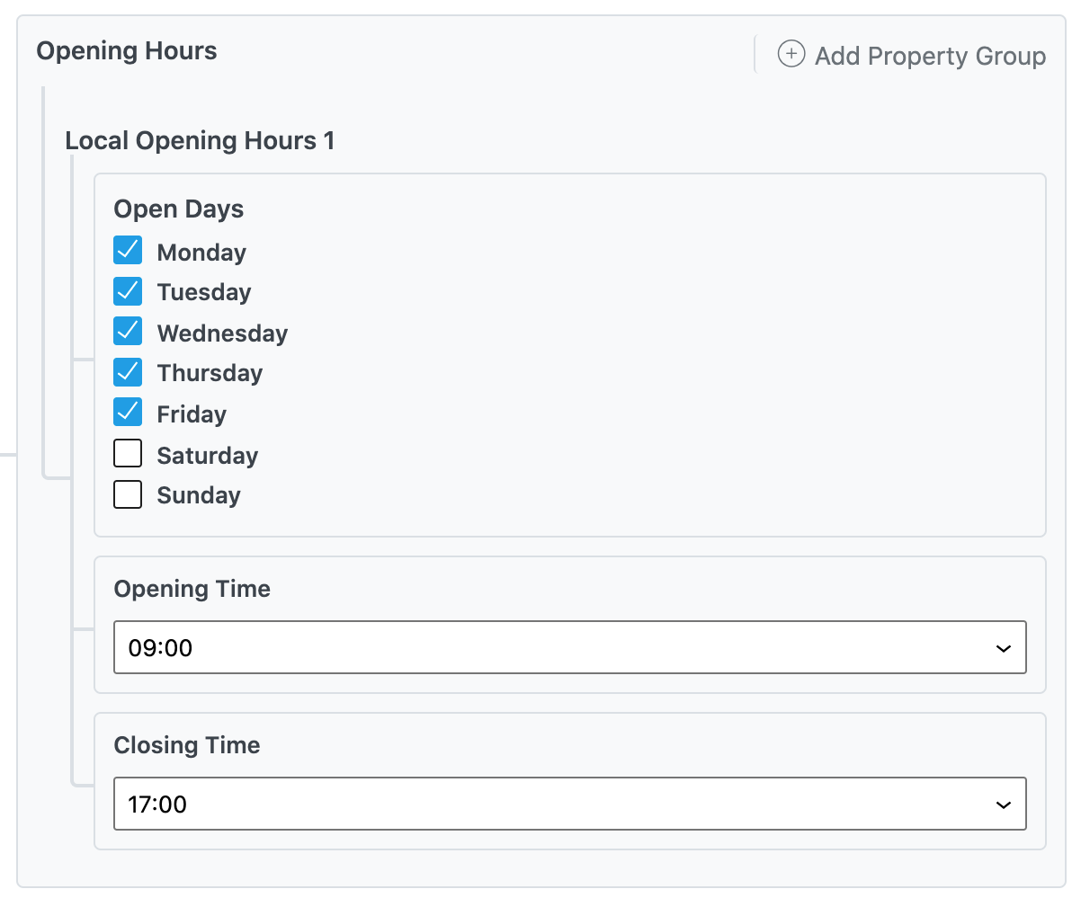 Opening Hours - Local Business Schema