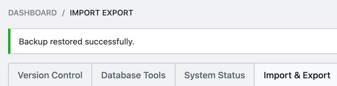 Rank Math Import & Export - backup restored successfully