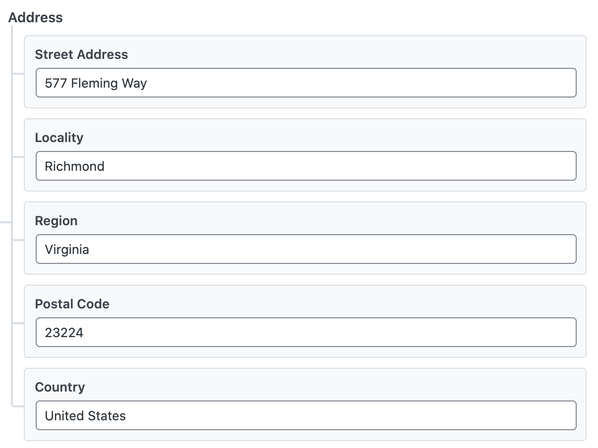 Address example in JobPosting Schema