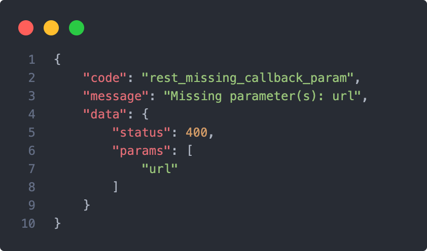 Missing parameter(s) URL in Rest API