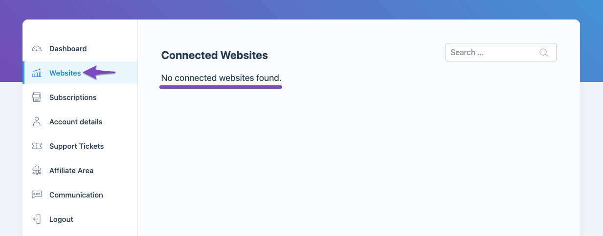 No connected websites found with Rank Math account