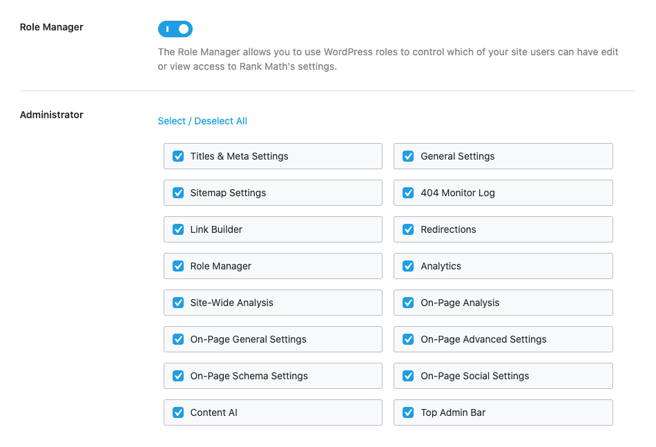 Role Manager capabilities