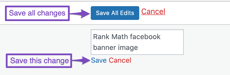 Save change to image titles