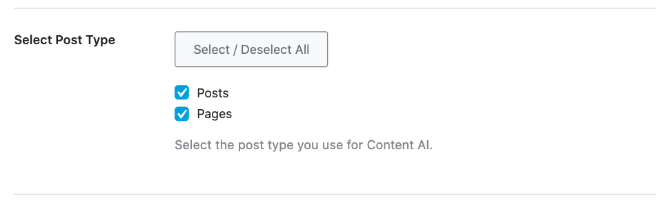 Select Post Type - Content AI