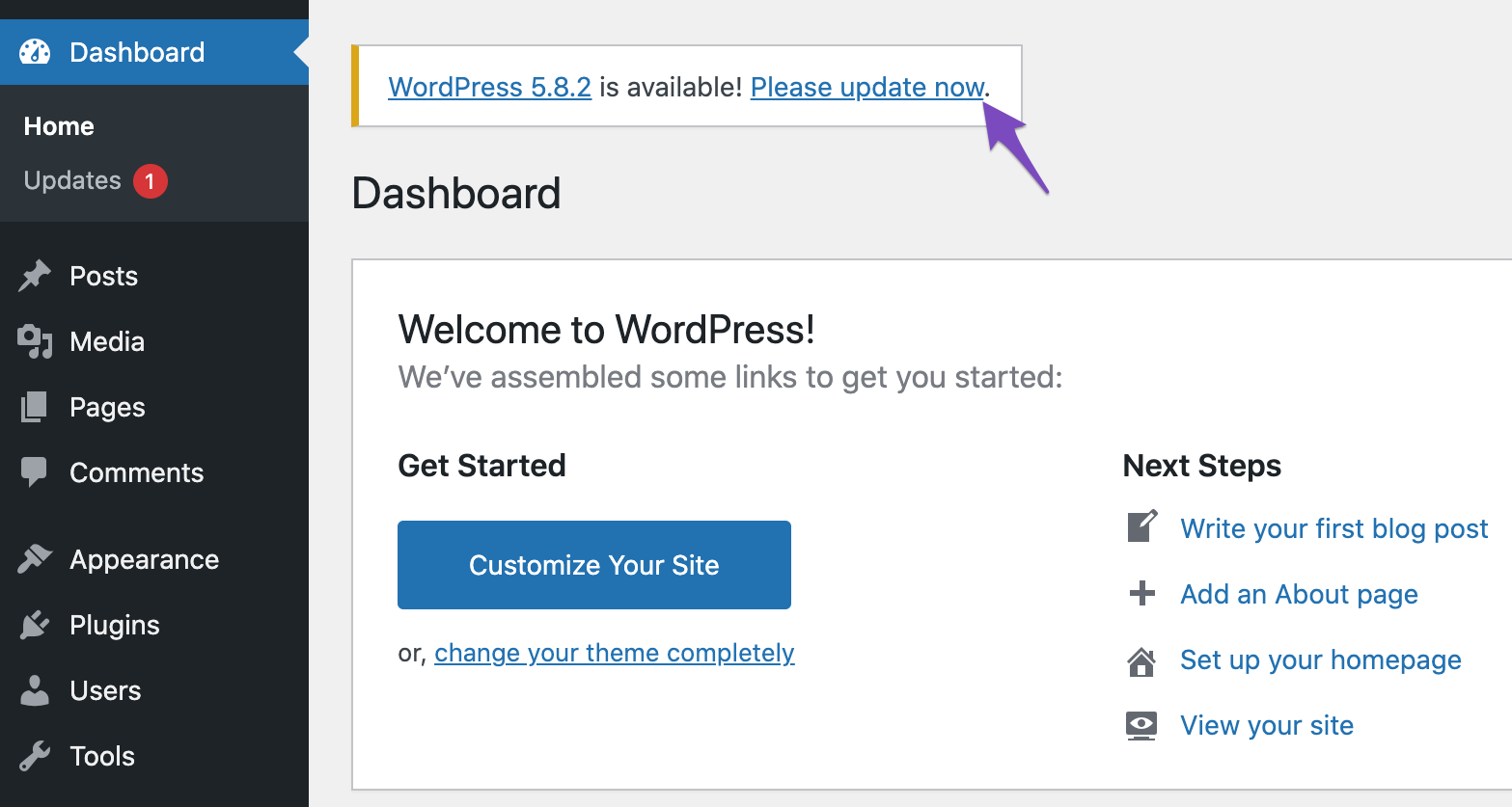 Update WordPress to the latest version