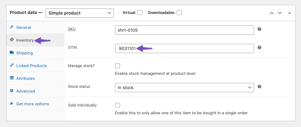 Adding GTIN for product in WooCommerce