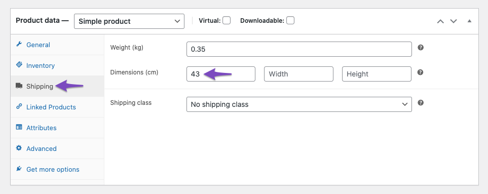 Adding product length in WooCommerce