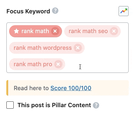 Reorder focus keywords in Rank Math PRO