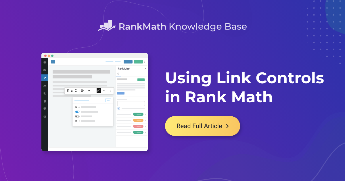 Using Link Controls in Rank Math