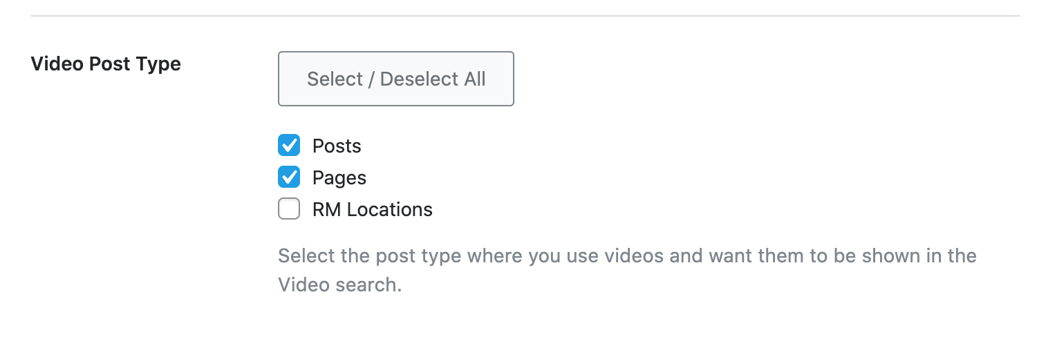Video Post Type - video sitemap settings