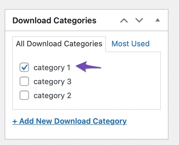 Add category to Easy Digital Download Product