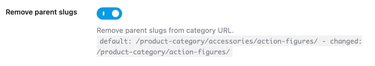 Remove parent slugs option