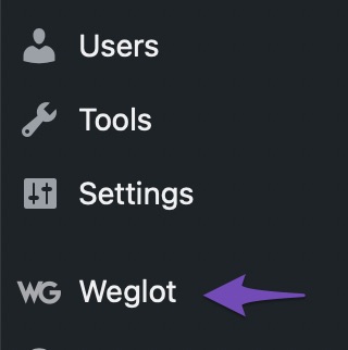 Weglot Admin Sidebar