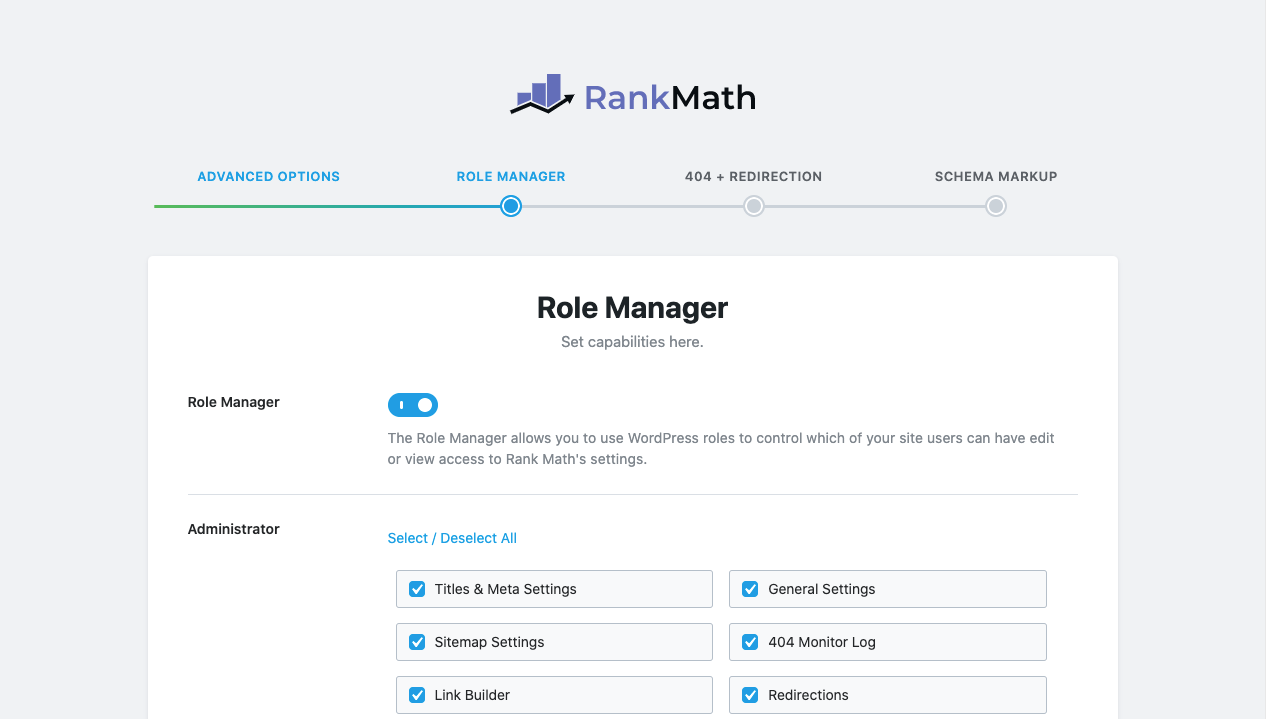 Advanced Settings in Rank Math Setup Wizard