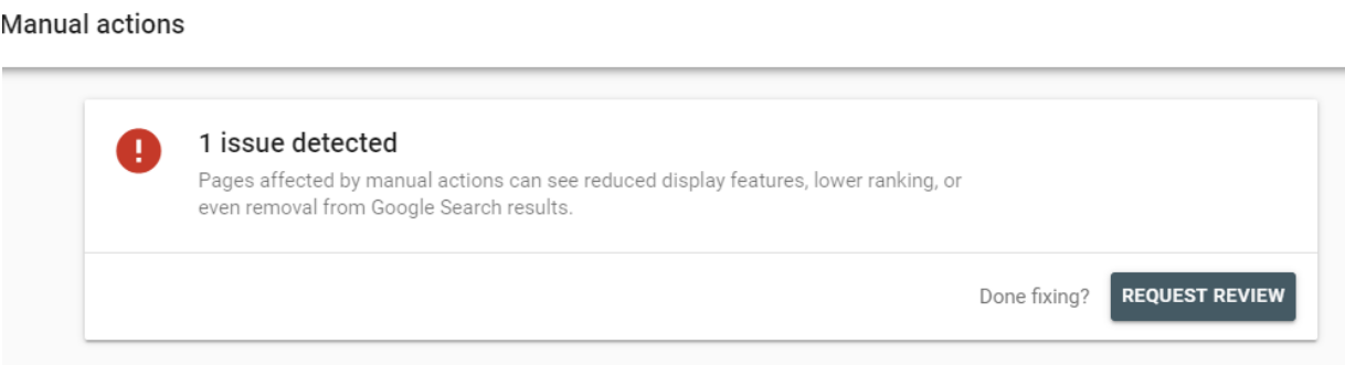 Manual actions- Google Search Console