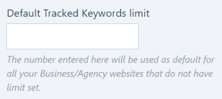 Default Tracked Keywords limit