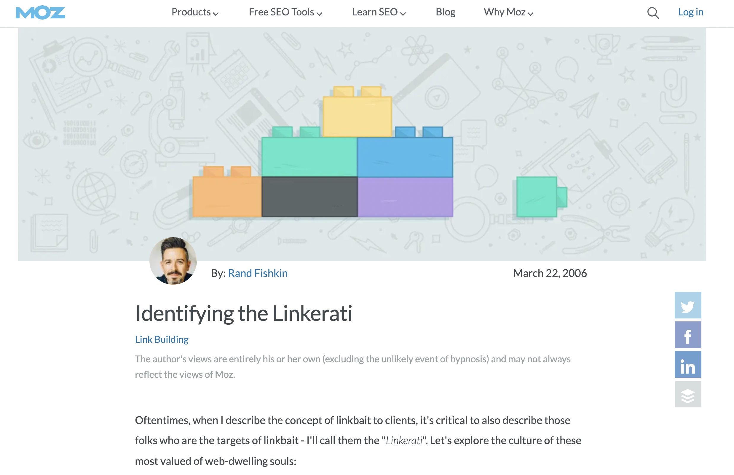 MOZ example of coining a new phase and getting backlinks from it Implementing Linkerati Link Building