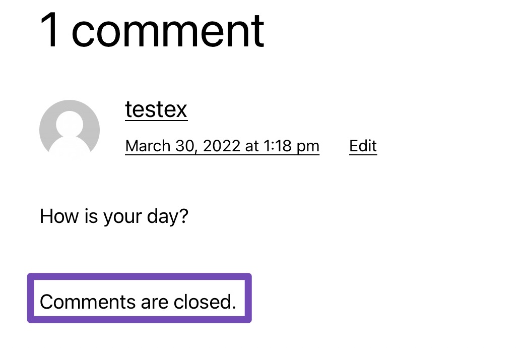 Comments are closed notice