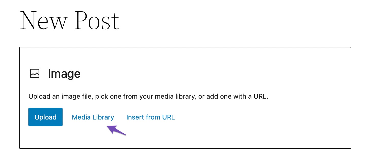 Select media library option