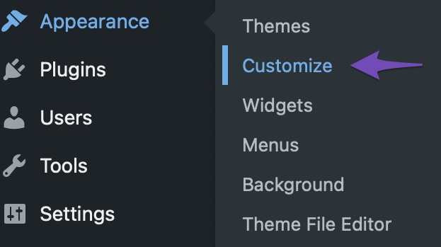 Navigate to Customize settings