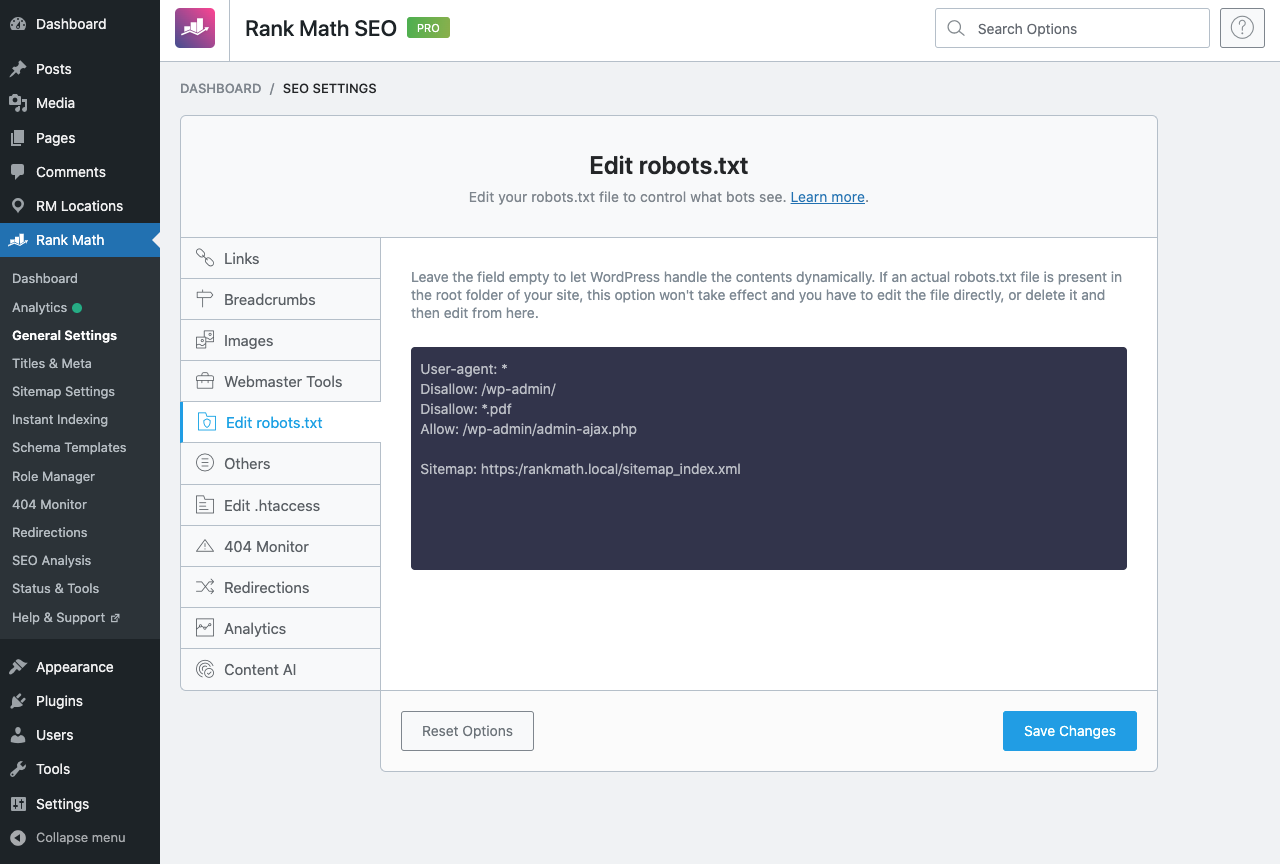 Paste code in robots.txt to disallow PDF files