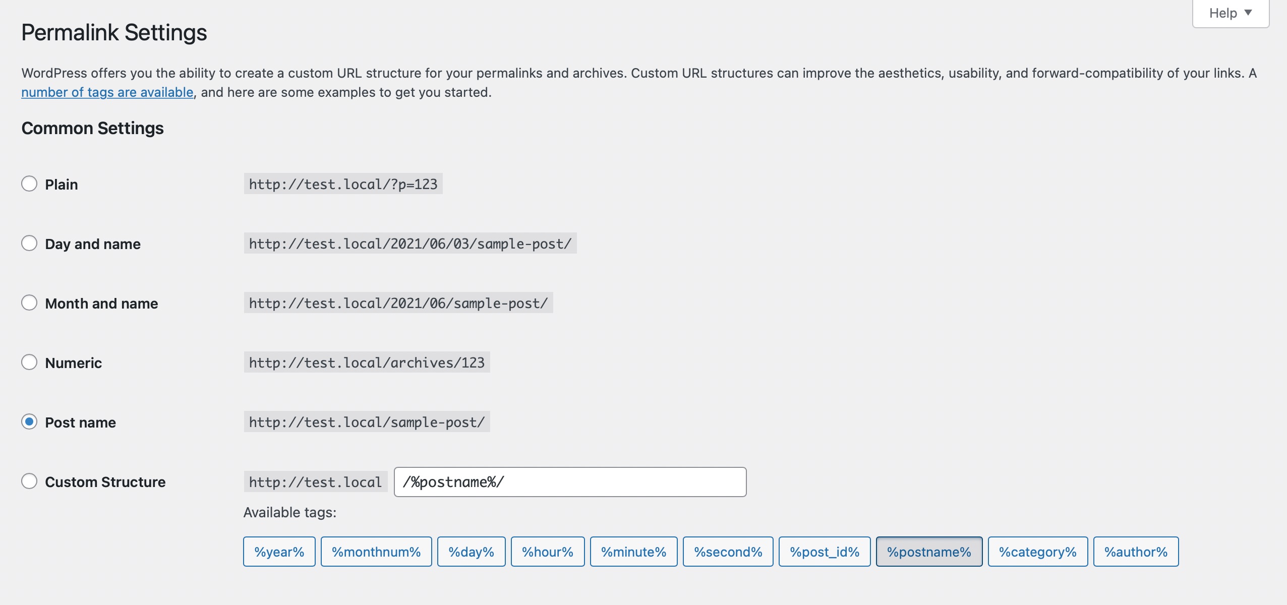 Altere as configurações de permalink para remover a data da postagem do WordPress