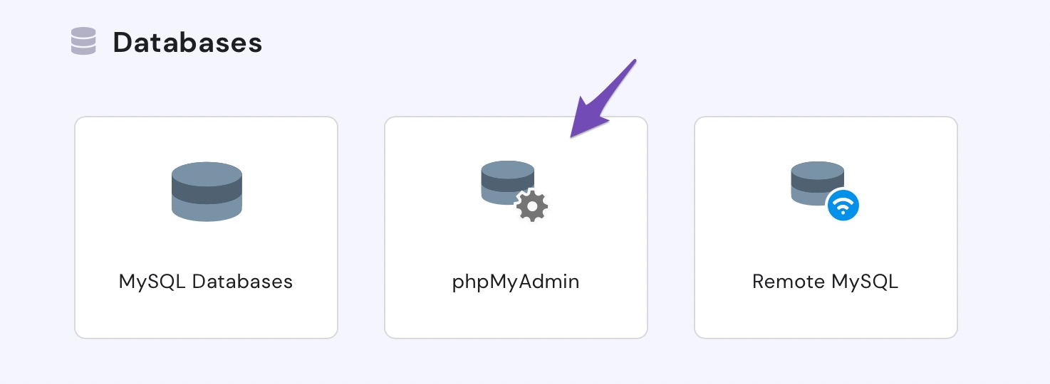 Navigate to PhpMyAdmin