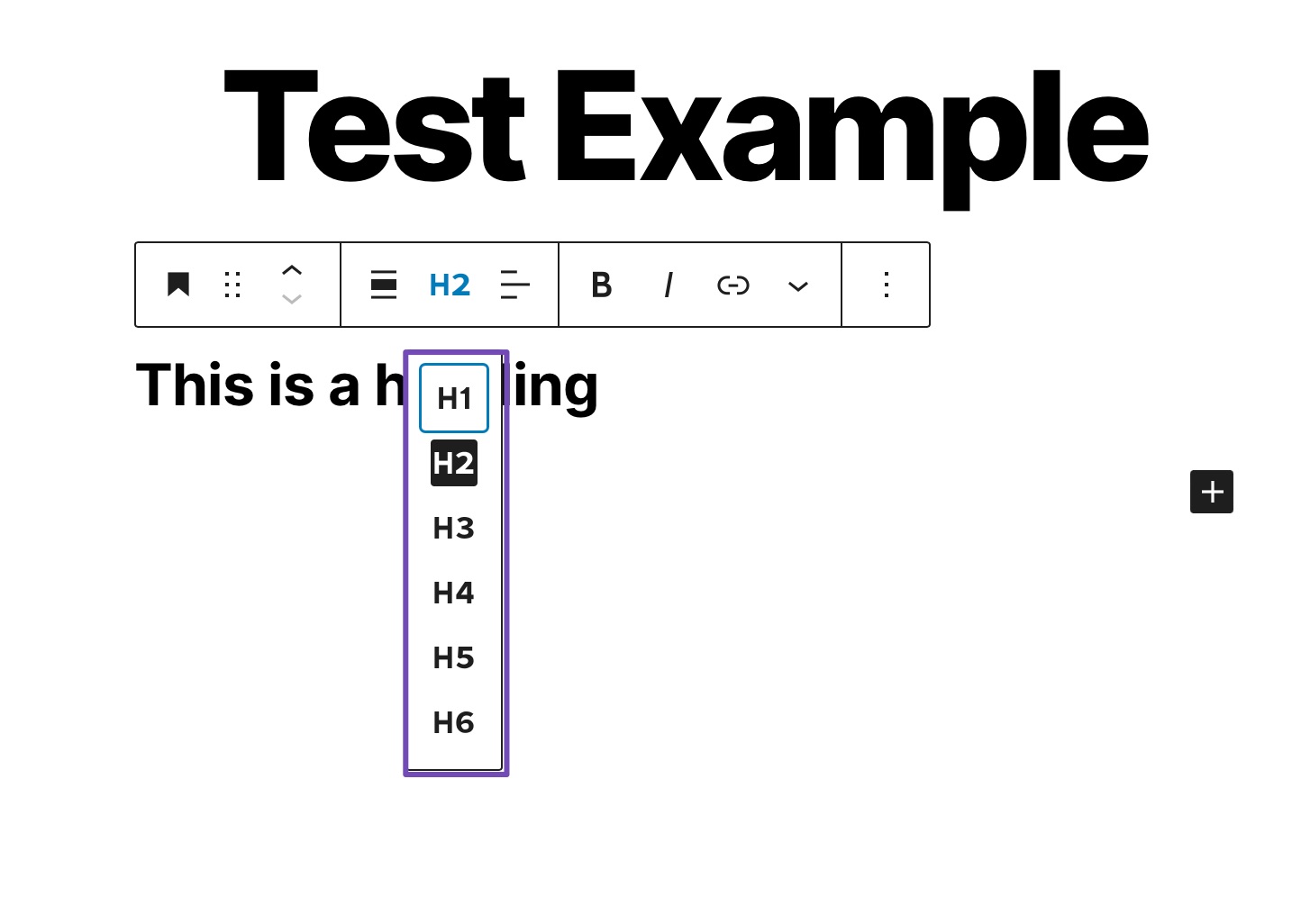 Select Heading size