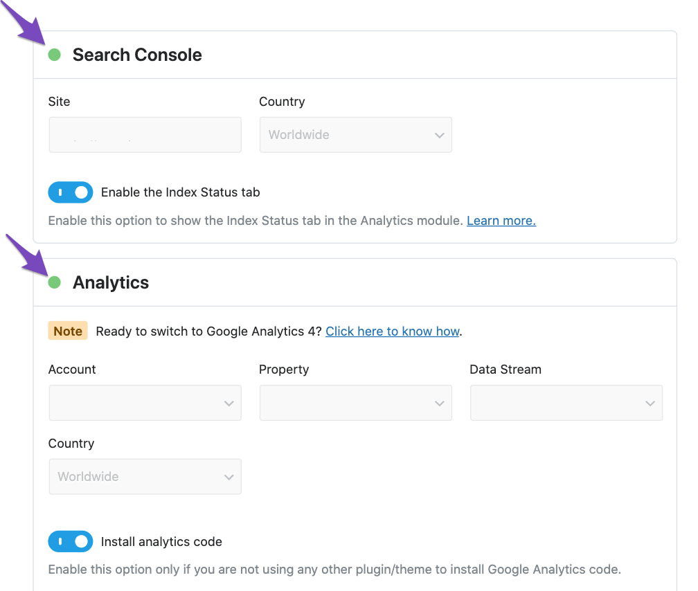 Connected Analytics and Search Console