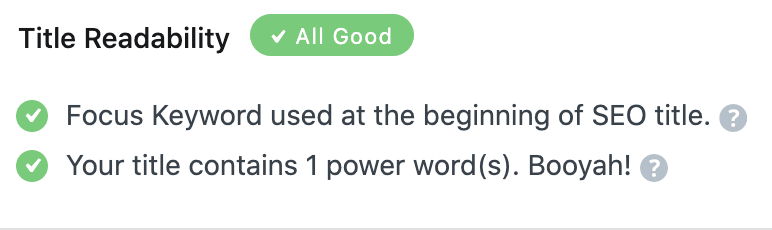 Passing all title readability test