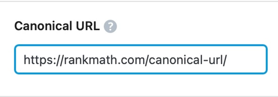 Enter the canonical URL