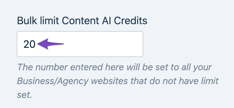 Bulk Limit Content AI Credits