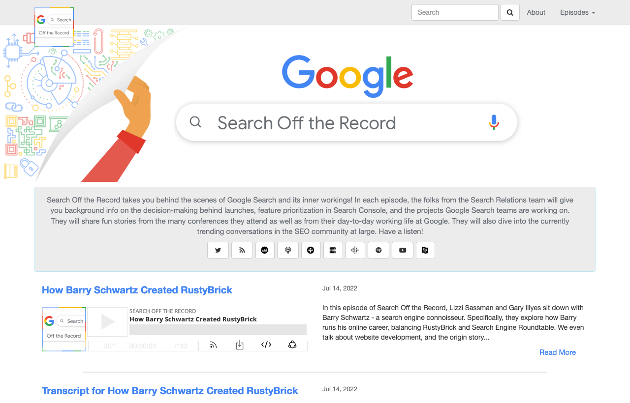 Google Search off the Record Podcast