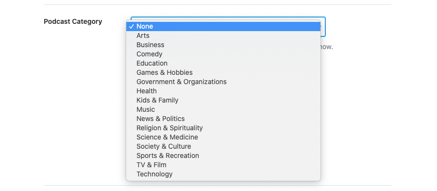 Podcast Category