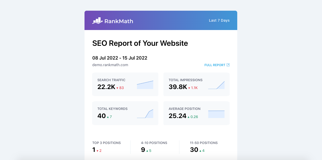 SEO Email reports