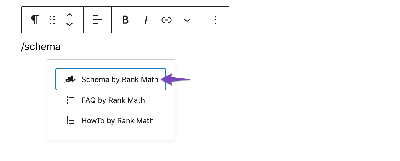 Schema by Rank Math block