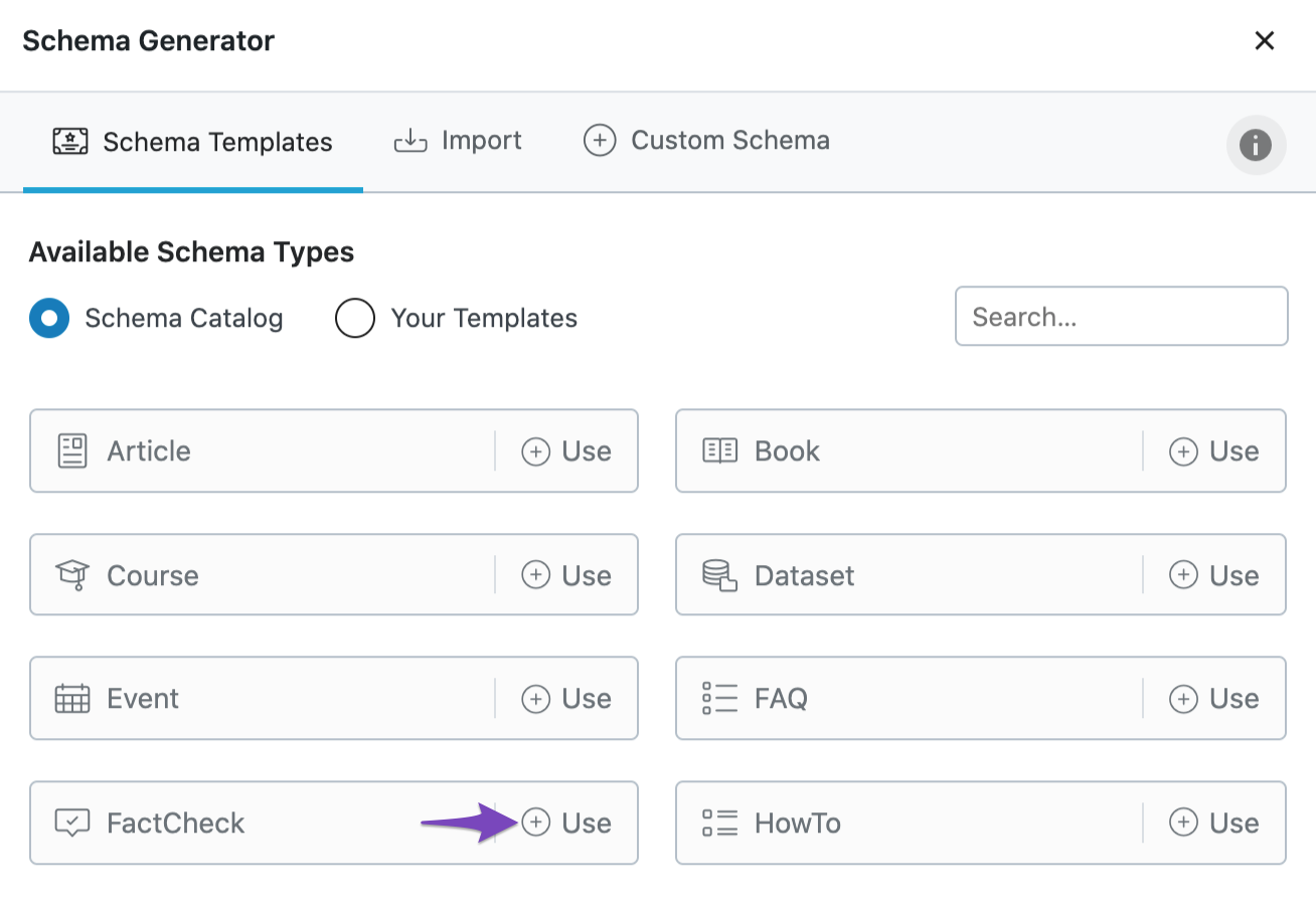 Use FactCheck Schema