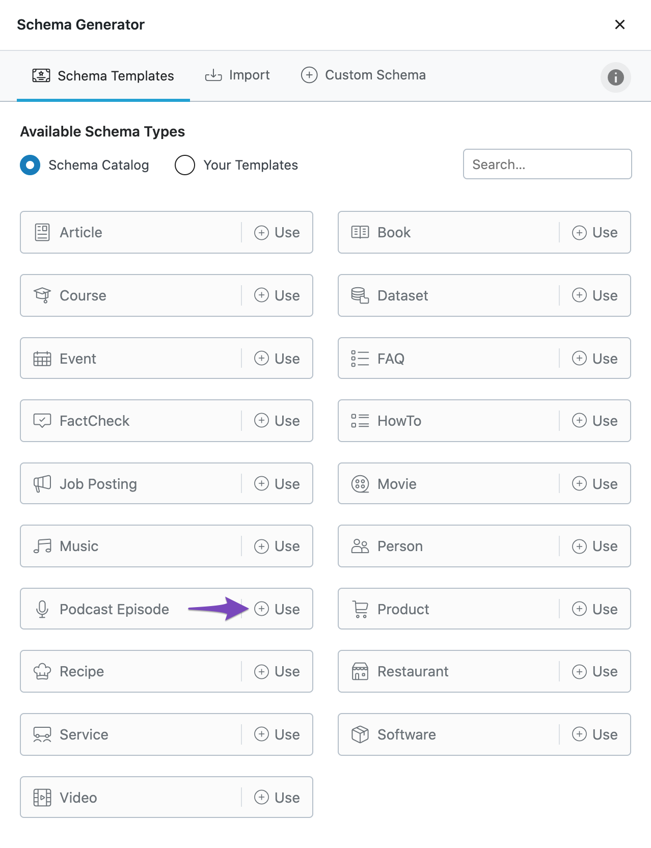 Use Podcast Episode Schema