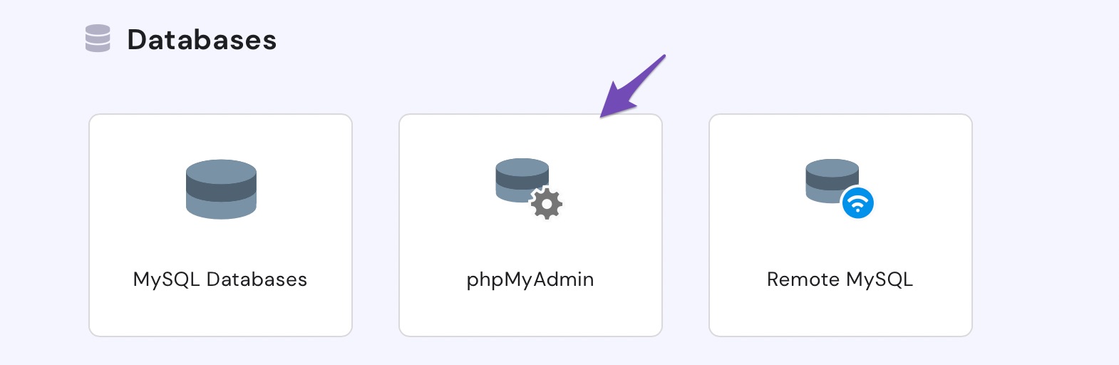 navigate to phpMyAdmin