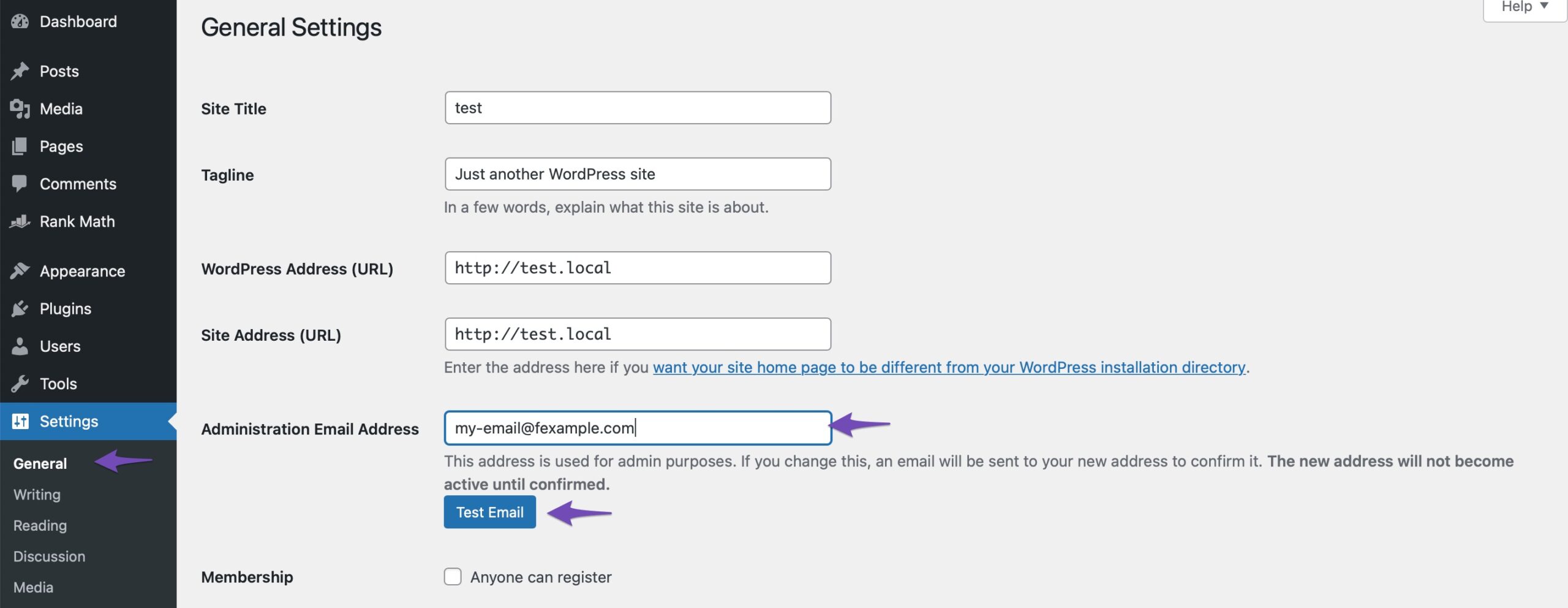 wordpress plugin change email address