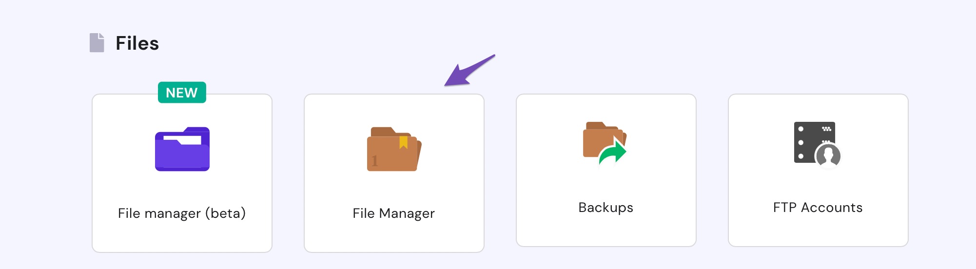 File Manager in hosting account