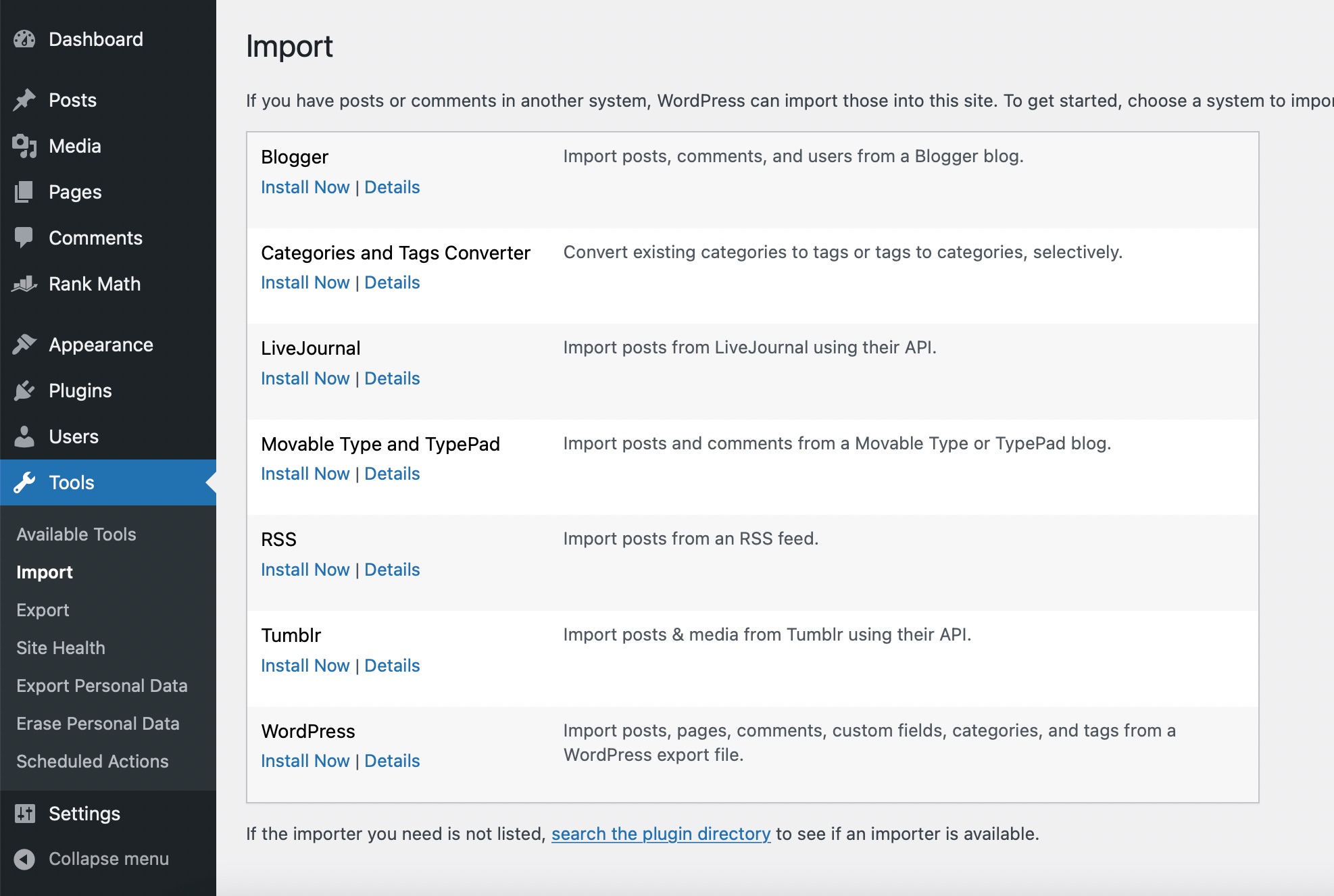 import page