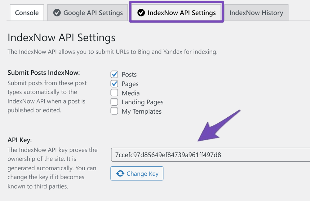 Change API Key